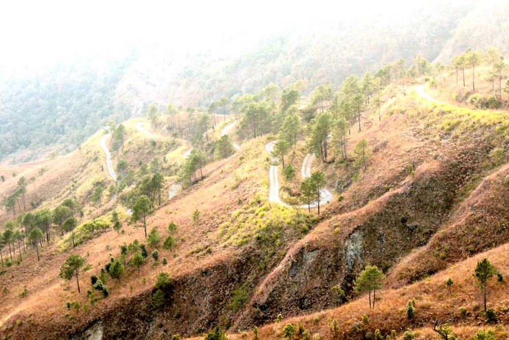 A bird’s eye view of the North East Council road in Nagaland that lies forgotten today. (Morung Photo)